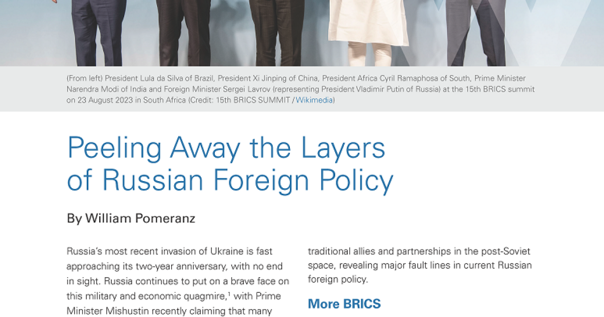 Kennan Cable No. 87: Peeling Away the Layers of Russian Foreign Policy | Wilson Center